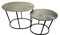 DARO DEKO Beistelltisch mit Aluminium Platte Silber - 2er Set