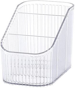DASITON Make up Organizer,Kosmetik Organizer mit 3 Fächern,Acryl Kosmetik Aufbewahrung mit Großer Kapazität,Schminktisch Organizer für Pinsel,Eyeliners,Lippenstift und Skincare(Transparent S)