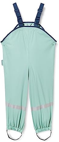 Playshoes Pantalones Barro, Peto de Lluvia, Forro Polar, Pastel Verde, 98 cm Unisex niños