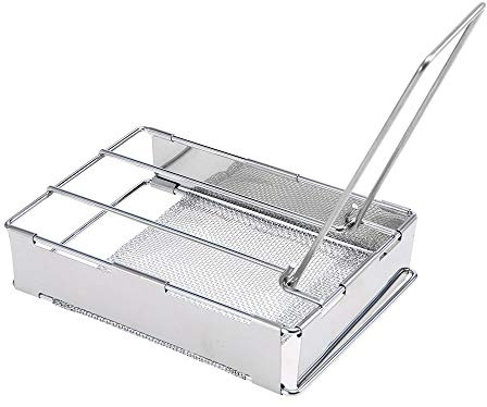 HUIOP camping toaster, Foldable Stainless Steel Toaster Plate Portable Outdoor Camping Bread Toaster Grill