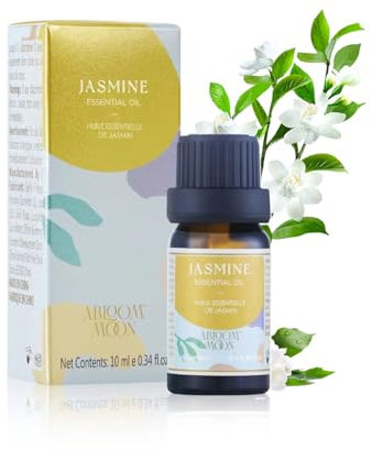 ABLOOM MOON Jasmin Mélange D'Huiles Essentielles, Mélange D'Huiles Essentielles Polyvalent Pour Massage, Aromathérapie, Soins du Corps et Des Cheveux 10 ml