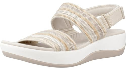 Clarks Damen Arla Stroll Sandale, Beige Combi, 38 EU