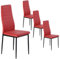 buybyroom Esszimmerstühle 4er Set, Küchenstuhl Bequemer Polsterstuhl mit Rückenlehne, Metallbeine Esstisch Stuhl Essstühle Sitzfläche Wohnzimmerstuhl, Rot