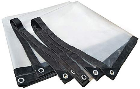 MNBVH Teichfolie, durchsichtige Planen, robuste, wasserdichte Kunststoff-Poly-Verdickungsplane mit Metallösen, transparente Camping-Boden-Pflanzenplane, Überdachung, Regenschutz