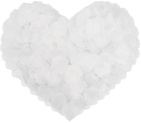 AWARDSEN 3000PCS White Fake Rose Flower Petals Artificial Silk Rose Flower Petals Bulk Rose Flowers Petals for Room Home Wedding Decoration Rose Petals for Romantic Night for Her Set