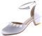 EIGHT KM Scarpe Mary Jane con Tacco Alto da Ragazza Principessa per Matrimonio e Festa EKM7033 Seta Liscia Lucida perlacea Argento Taglia EU 37