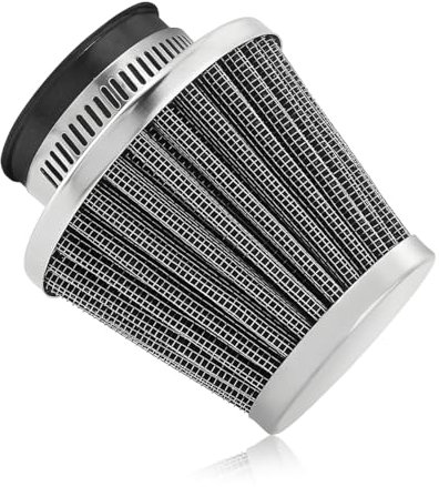 JNNJ Filtro Aria Moto, Filtro Aria Universale a Doppio Strato in Acciaio, Filtro Aria Di Aspirazione a Morsetto Sport Dirt ATV, Per La Maggior Parte Delle Moto Scooter Motore Motorizzato(42mm)