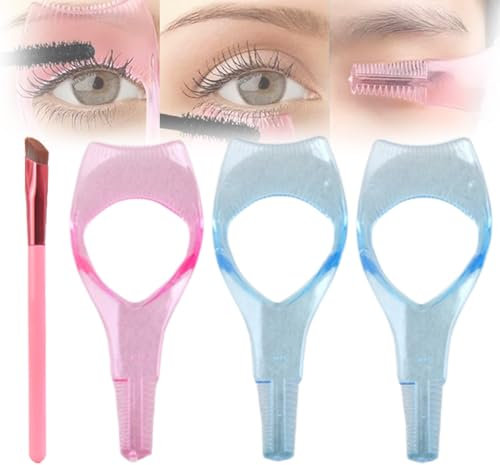 3 in1 Eyelashes Tools Mascara Shield Applicator, Mascara Shield Applicator Guard, Mascara Shield Applicator Guard Eyelash, Upper Lower Mascara Applicator Lash Separator Tool Guard (3PC-B)