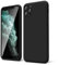 oakxco for iPhone 11 Pro Max Phone Case Liquid Silicone, Thin Slim Soft Rubber Gel TPU Plain Simple Cover for Women Girl Cute, Matte Solid Color, Black