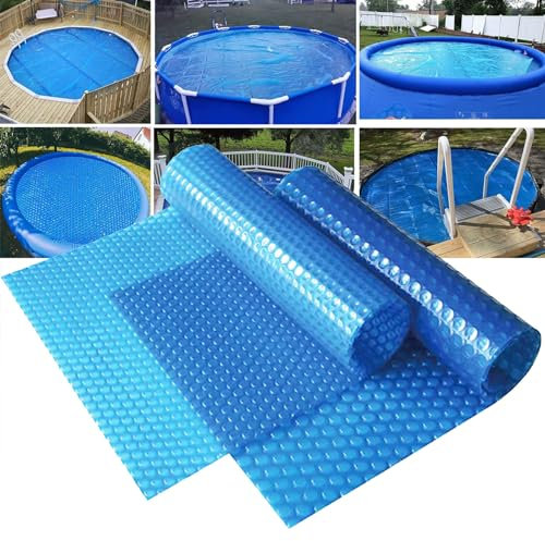 YEHOZZ Solardecke, Wärmedämmfolie Rund Innen Und Außen, Beheizte Poolabdeckung Solardeckenabdeckung Rund Rechteckig Luftpolster-Wärmespeicherdecke,Dia6ft/183cm