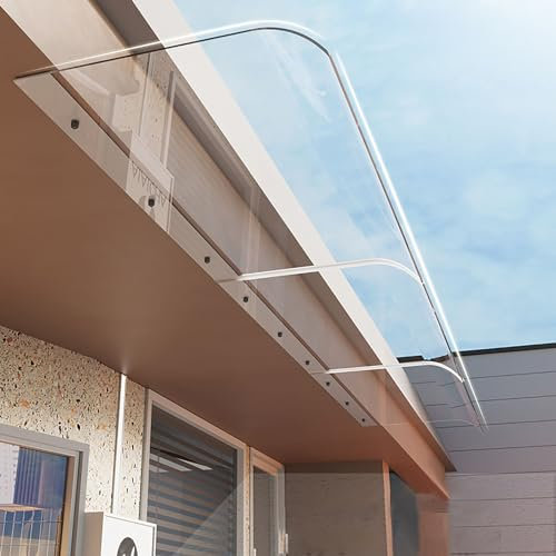 Vordach Überdachung für Haustür, 3,5mm Dick Transparentes Bogen aus Polycarbonat, UV-Beständiger für Garage Balkon Fenster Haus - 40x290cm