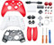 Hzxkqmil Kit Guscio di Ricambio per Xbox Serie X/S Controller - Set di Custodie Complete Include Custodia Telaio Centrale Guide Laterali Pulsanti ABXY Paraurti LB RB Accessori (Rosso)