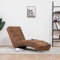 Gecheer Massage Chaiselongue Relaxliege Relaxsessel Liegesessel Liegestuhl Massagesessel Loungesessel Lounge Liege mit 5 Massagemodi und Heizfunktionin Braun Wildleder-Optik