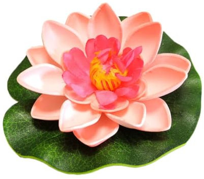 MLEHN Künstliche Blume, schwimmend, lebensechte Seerose, Gartenlandschaft, Dekoration für Teich, Mikro, 10 cm