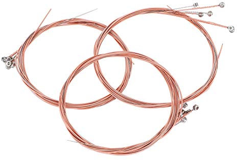 Akustische Gitarrensaiten, Folk-Gitarrensaiten, E-Gitarren-Teile, Ersatz-Flatwound-Gitarrensaiten für Gitarrenliebhaber (Red copper string*3)