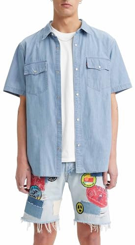 Levi's Men's Ss Relaxed Fit Western Shirt, New Hyde Chambray, XXL