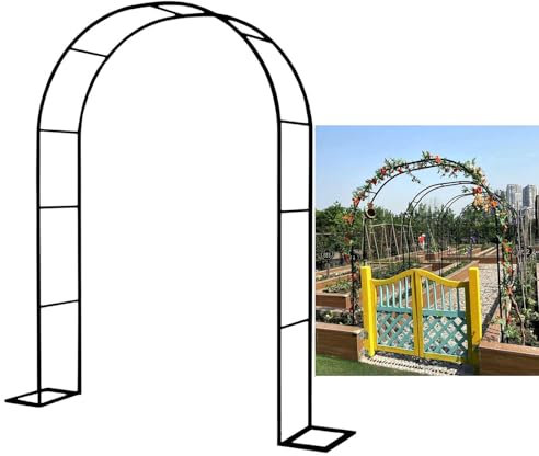 Rosenbogen Metall, Gartenbogen, Blumenbogen, Gartenbogen Aus Metall, Romantischer Rankenbogen, Unterstützung Für Kletterpflanzen, Pergola De Jardin Für Innen/außen(Noir,2.4x2.2x0.4m)