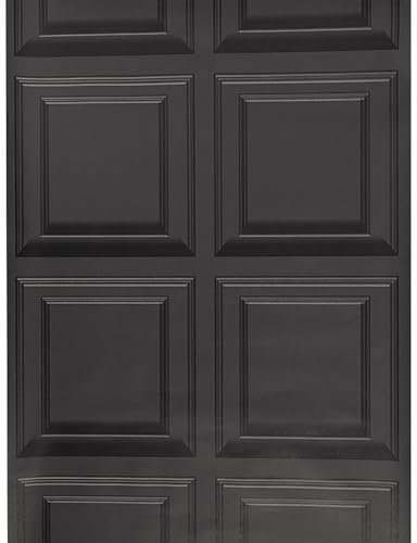 Tarwanear Black Embossed Tartan Wallpaper 3D Effect Retro Wooden Panelling Wallpaper Roll Feature Wall Home Faux Wood Panel Wainscot Board Paneling Wallpapers for Living Room Bedroom Office