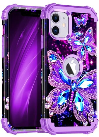Petocase for iPhone 11 Case,Glow in The Dark Three Layer Heavy Duty Shockproof Full Protection Hard Plastic Bumper+Soft Silicone Protective Case for Apple iPhone 11,Dark