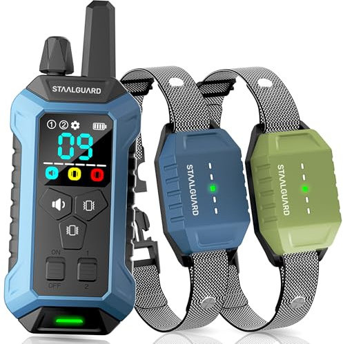 STAALGUARD Collier de Dressage pour Chien, sans Choc Électrique, Modes BIP, Vibration et Boost, Portée 3km, Ultra Compact, Rechargeable, Autonomie 30 Jours, Étanche IP67, Adapté à Tous Les Chiens