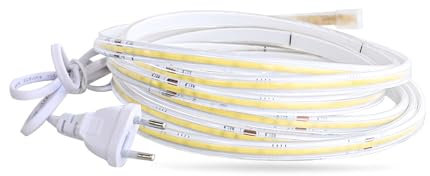 pcning LED Strip COB 230V 1M Taglio 25cm 3000K Bianco Caldo, 1 Metri Barra LED 220V Senza Trasformatore (Bianco Caldo, 1M)