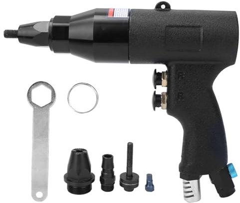 Gearwell Pneumatic Rivet Gun - Quick Rivet Puller Tool, 750rpm, 90PSI, 1/4in BSPP Male Thread, Suitable for M6-M8 Rivets, Efficient Riveting Tool