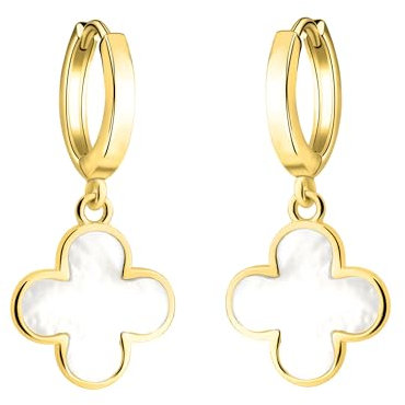 SOFIA MILANI - Damen Ohrringe 925 Silber - vergoldet/golden - Kleeblatt Ohrhänger - E2783