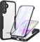 Phoona 360 degrés Coque pour Samsung Galaxy A35 5G avec Transparent Protection d'écran, TPU Silicone Antichoc écran Coque, Anti-Rayures Portable Intégrale Étui Housse pour Samsung A35 5G, Noir