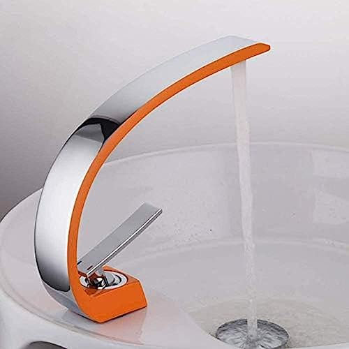 PLMNBQWE Kitchen Taps Kitchen Tap Kitchen Faucet New Paint Orange Bathroom Faucets Hot and Cold Mixer Tap Brass Basin Faucet Chrome Faucet Sink Faucets