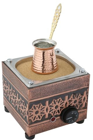 tuliphomev - Traditional Turkish Copper Electric Hot Sand Small Trend Design Coffee Maker Machine With Coffee Pot