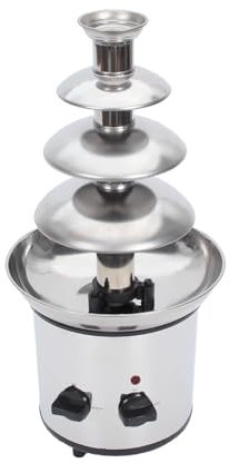 YHJLZNA Chocolate Fountain Machine,4 Tier Chocolate Fountain Fondue Machine,Ease of assembly,Hot Nacho Cheese Fountain for Parties,Cheese,Ranch,Sauce,Wedding