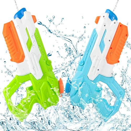 CIRULLI 2 pistole ad acqua da 600 ml, grande portata, divertimento per bambini e adulti, pistola a spruzzo ad acqua, perfetta per piscina, spiaggia e giardino, giochi d'acqua all'aperto