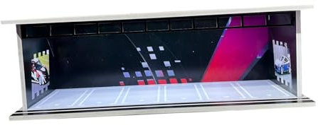 Milageto 1/64 Fahrzeugmodell Vitrine Auto Garage Vitrine Schutz mit Parkplatzszene mit Licht für Legierungsauto-Spielzeugautos, Schwarz