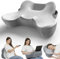 RUMMY Memory Foam Reading Pillow for Gaming, for Arm Rest Lap Desk with Side Pockets,for Working,Writing,Playing in Bed Sofa with Removeable and Washable Case (Grey)