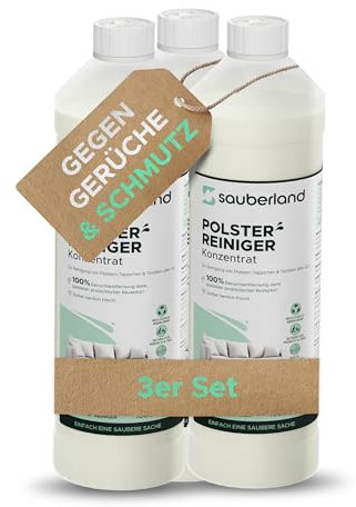 sauberland® 3L Waschsauger Polsterreiniger Konzentrat – Reinigung Polster & Auto – Reinigungsmittel Nasssauger – Couch Reiniger Polstermöbel, Teppichreiniger – Textilreiniger Sofa, Autositze