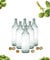 Juego de 6 botellas de cristal de 2 litros con tapones de rosca, cristal blanco, para almacenamiento