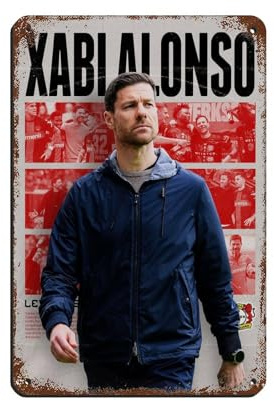 Xabi Alonso Retro-Poster, Metall-Blechschild, schicke Kunst, Retro, Eisenmalerei, Bar, Menschen, Höhle, Café, Familie, Garage, Poster, Wanddekoration, 20 x 30 cm