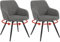 WOLTU 2er Set drehbare Esszimmerstühle, Samt gepolsterte ergonomische Esszimmertühle mit Metallbeinen,Esszimmertühle mit Rücken- und Armlehnen, für Küche, Wohnzimmer, Balkon, Dunkelgrau, EZS85dgr-2