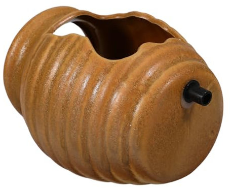 FONDOTIN Vintage Keramikkrug Wasserfallbrunnen Gartenbrunnen Keramikgefäß Zirkulierender Wasserfluss Gartendekoration Innen Und Außen