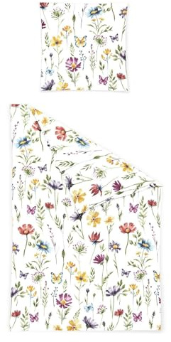 Traumschlaf Seersucker Bettwäsche Blumenwiese bunt