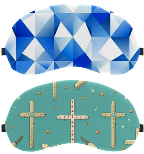 Schlafmaske, lichtblockierende Schlafmaske für Damen und Herren, Augenbinde, Osterkreuz, atmungsaktive Augenmaske, 2 Stück