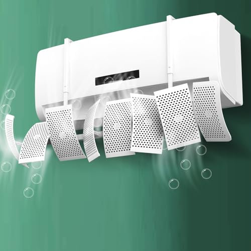 Déflecteur pour Climatisation Universel Réglable, 8 Ailettes Orientables à 270°, Montage Instantané, Matériaux Écologiques, Anti-Condensation, Confort Toute Saison