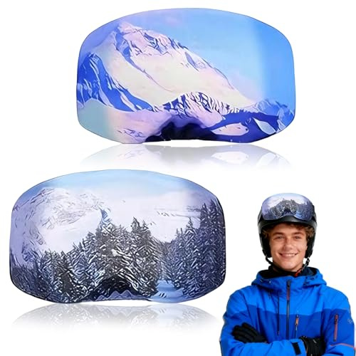 Skibrillen Schutz Überzug, 2 Stück Skibrille Schutzhülle Anti-Kratzer, Skibrillenschutz Überzug Tragbarkeit, Schutzhülle Skibrille, Schützt vor Kratzern, Ski Goggle Cover für Alle Schibrillen