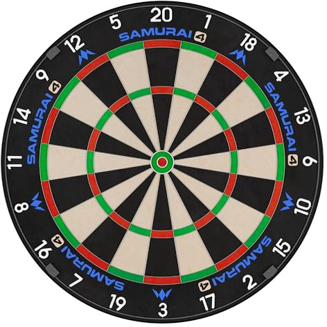 Mission Darts | Samurai 4 | Professionelle Borsten-Dartscheibe | Messerdraht | White OR Graphite Spider Edition