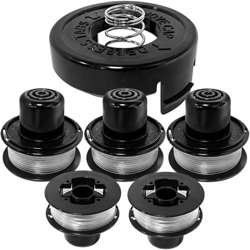 Lot de 5 bobines de fil de rechange A6226-XJ + 1 bobine BDST36 pour débroussailleuse Black & Decker GL310 GL360-GB A6226 GL250, GL250-GB 23 cm