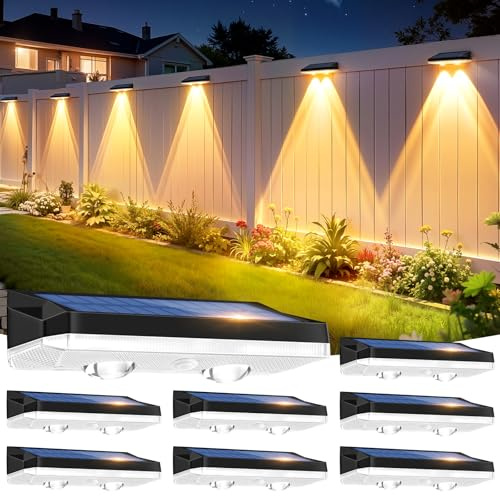 VIIIVA 8 Stück Solarlampen für Außen Garten, Solar Wandleuchte Aussen | 13 Farbmodi RGB Solar Led Aussenleuchte, IP65 Wasserdicht, Solarleuchten für Aussen Gartendeko,Balkon,Terrasse,Treppen,Zaun