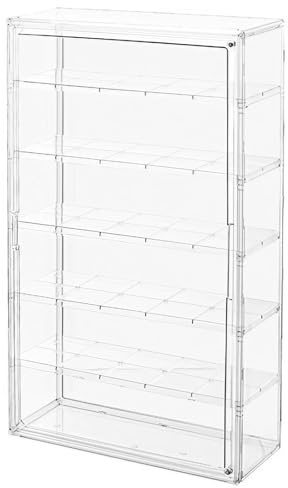 Dasellfa Vitrine Schaukasten Box Acryl Vitrine, Sammlervitrine mit Tür, Für Minifiguren, Figuren Vitrine Kleine, Action Figuren Spielzeug, Modellautos, Sammelfiguren (36*14*60)