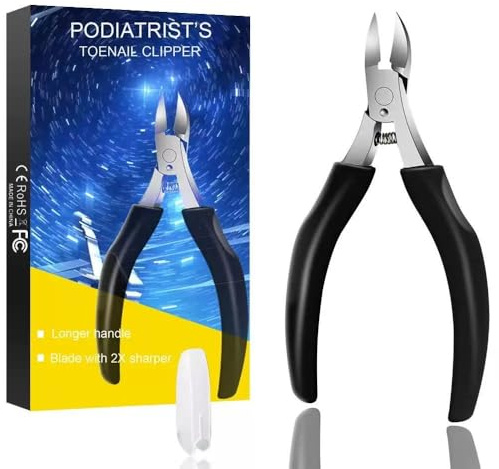 Nageltång för vuxna fotnaglar, hörntång i rostfritt stål för tjocka naglar, vasst rakt blad för exakt skärning, professionell fotvård nagelsax med mjukt grepp och presentförpackning