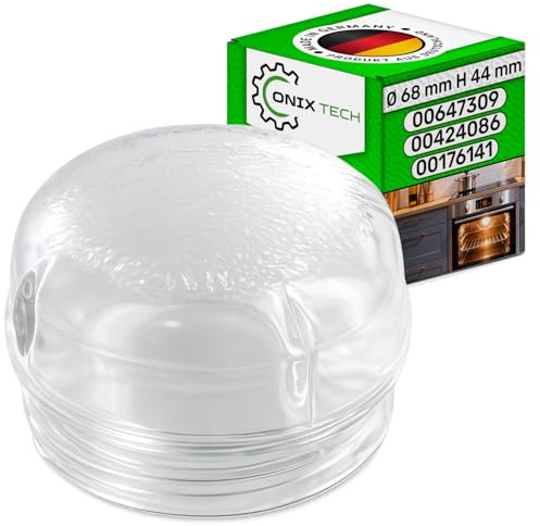 Backofenlampe Abdeckung aus Glas Ø 68 mm H44 mm 00647309 für Bosch | 00424086 00176141 für Siemens für Balay 502376 für Küppersbusch - MADE IN GERMANY - ONIX TECH