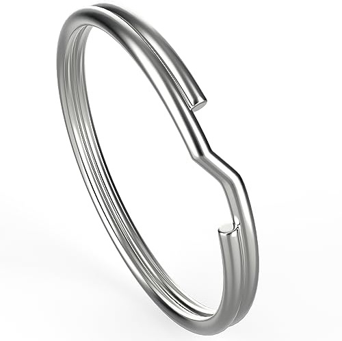 Key Ring/Key Chain, 50 Pack 1.25 inches 32mm Split Round Metal Silver Keyring for Home/Car/Outdoor/Arts/Lanyards/CraftsKeys Organization